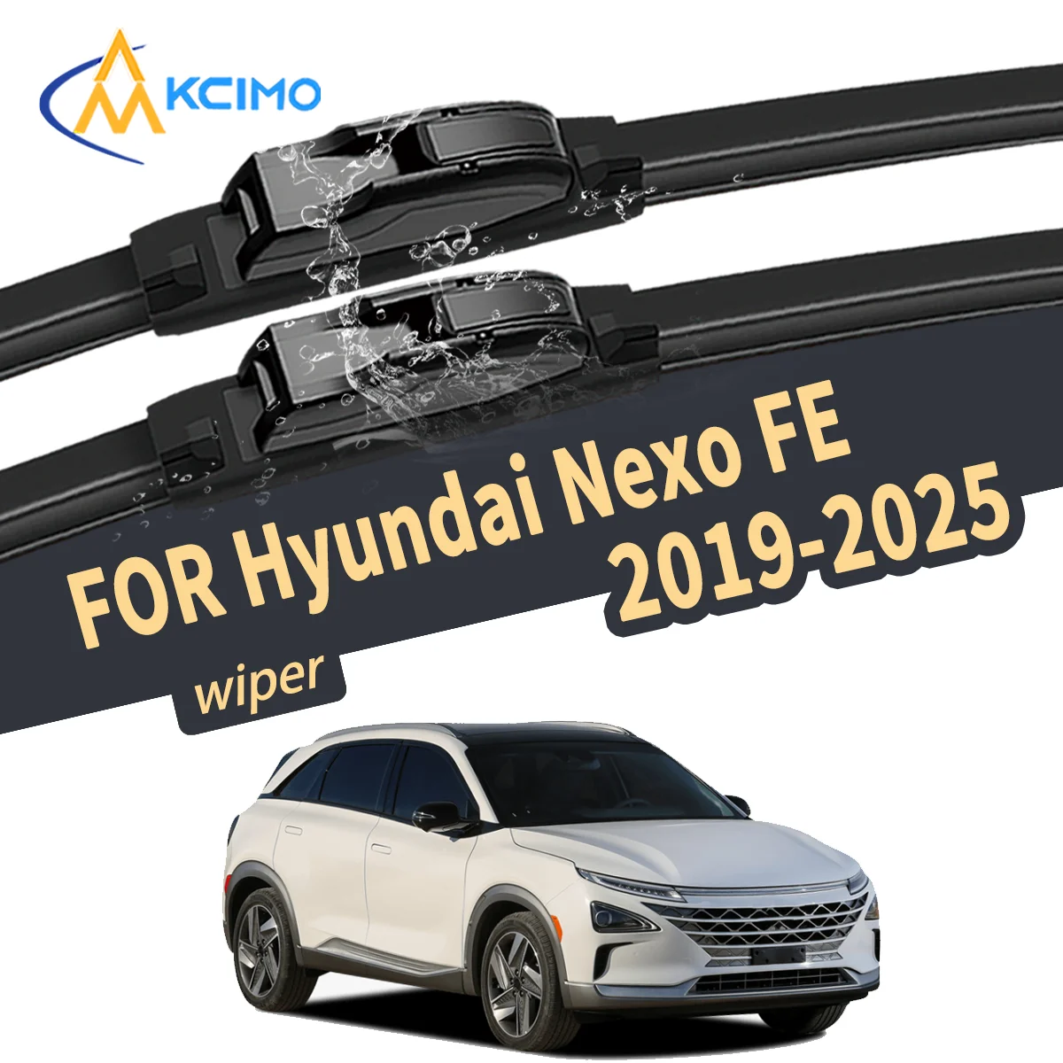 High-Quality Silent For Hyundai Nexo FE 2019-2025 Windshield Wiper Blade Natural Rubber Auto Replacement Parts