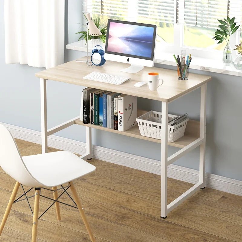 Computer Desk Desktop Table Bookshelf Combination Simple Home Student Writing Table Simple Bedside Office Lazy Table Foldout