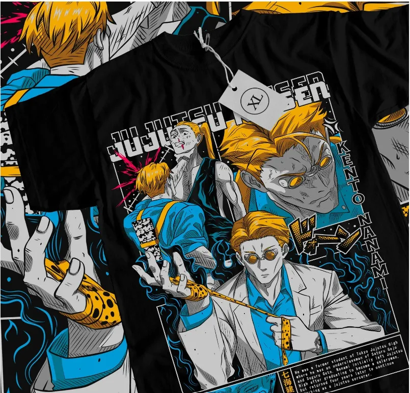

Футболка Nanami Kento Jujutsu Kaisen Anime JJK Gojo Satoru, подарочная рубашка, эстетическая футболка всех размеров для мужчин