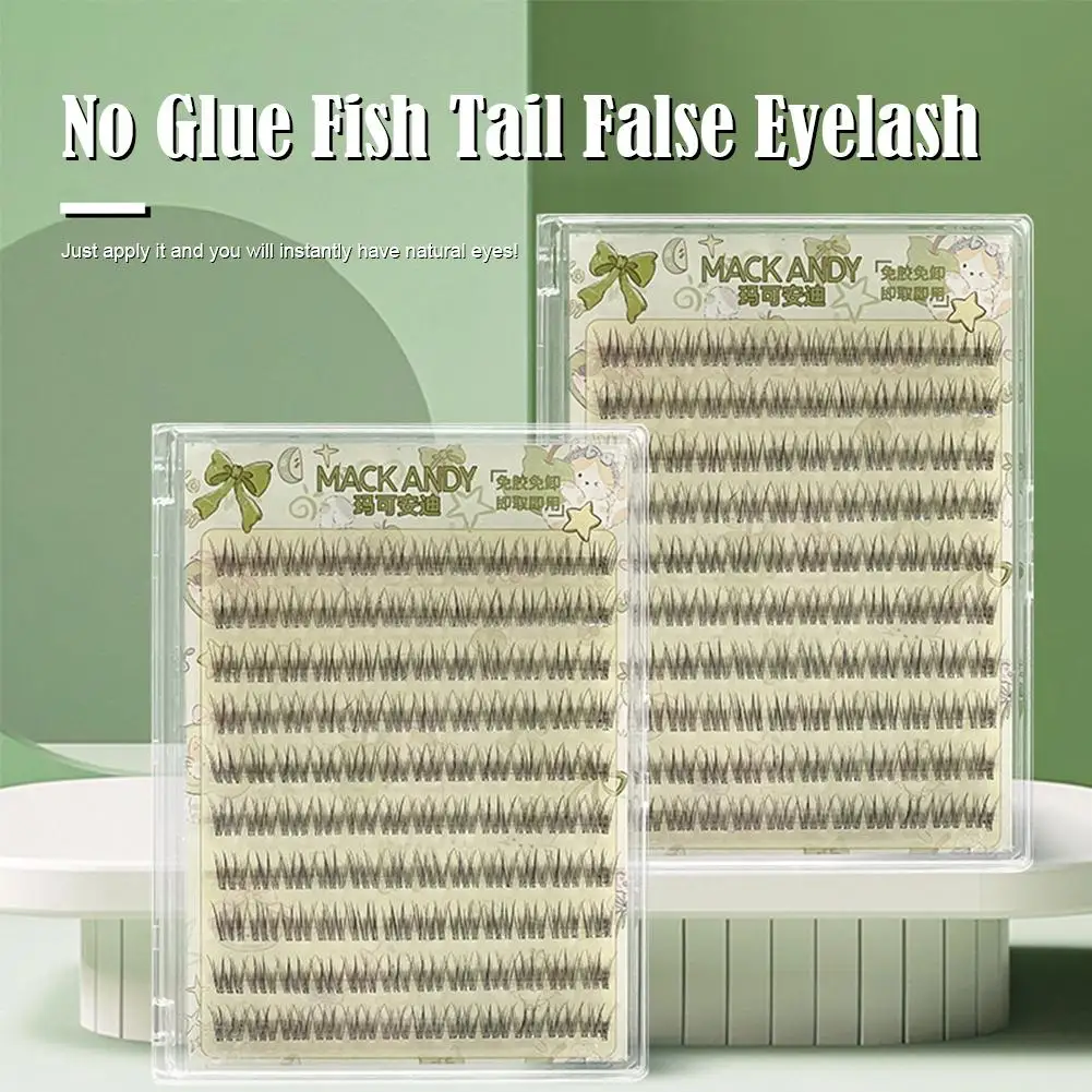 ขนตาปลอมแบบไม่ใช้กาว ดีไซน์หางปลาแบบแบ่งส่วนอย่างเป็นธรรมชาติ อุปกรณ์แต่งหน้าต่อขนตาแบบรายวัน ขนตาปลอม
