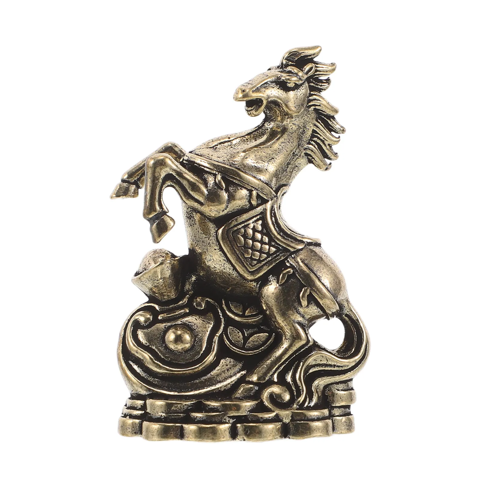 Miniature Brass Horse Sculpture Desk Decor Small Chinese Zodiac Lucky Horse Statue Office Home Decoration Prosperity Ornament