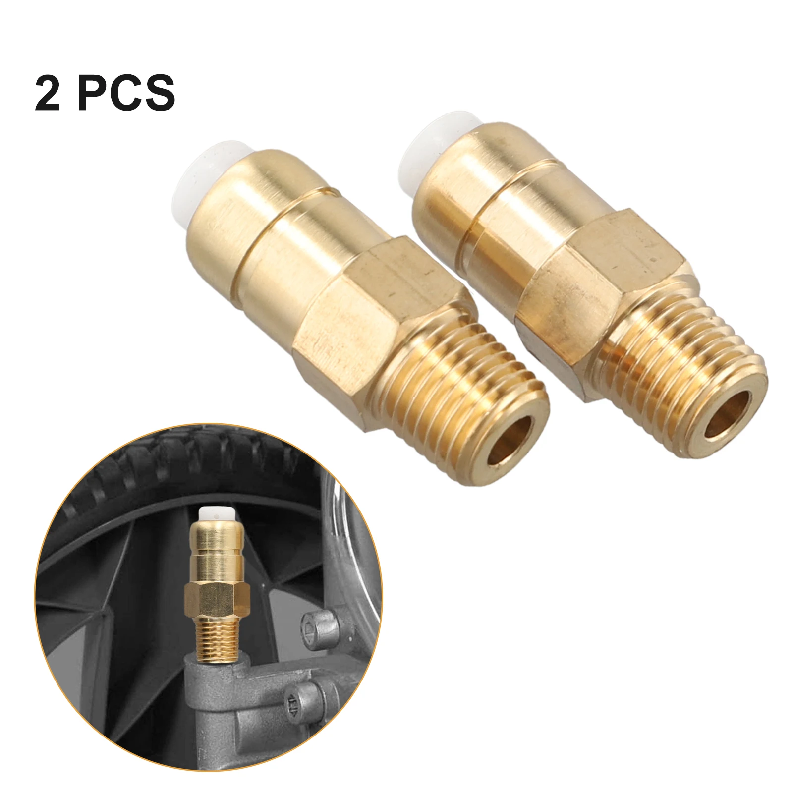 Brass Thermal Release Valves Designed for High For Pressure Washers Includes Two Units with Standard 1/4 Inch NPT Connections