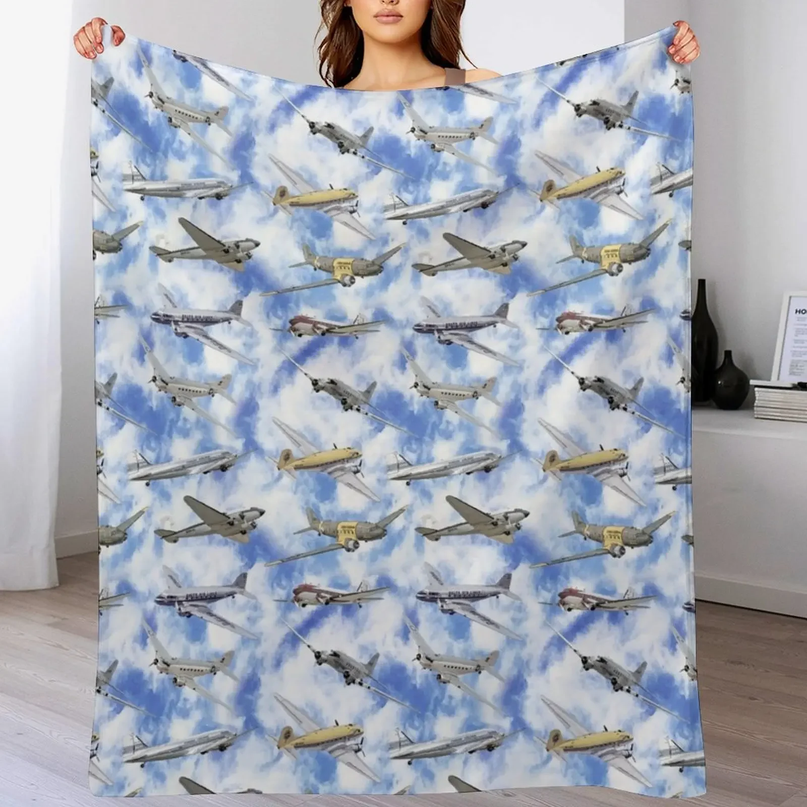 

Douglas DC-3 Dakota the flying Legends Throw Blanket Moving decorative Flannel Blankets