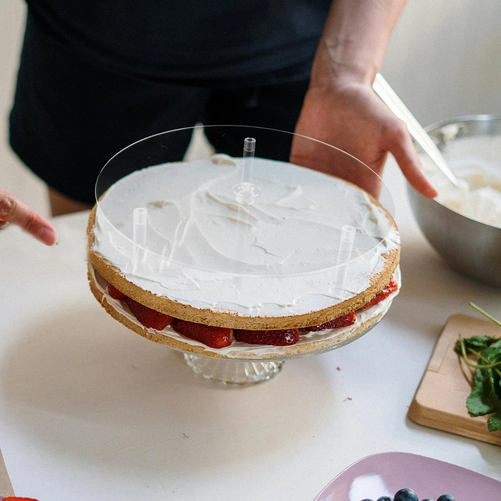 

5Sets Cake Stacking Brackets Heavy Duty Plastic Dowels for Wedding Birthday Cakes Easy Assembly No Tools Needed Professional