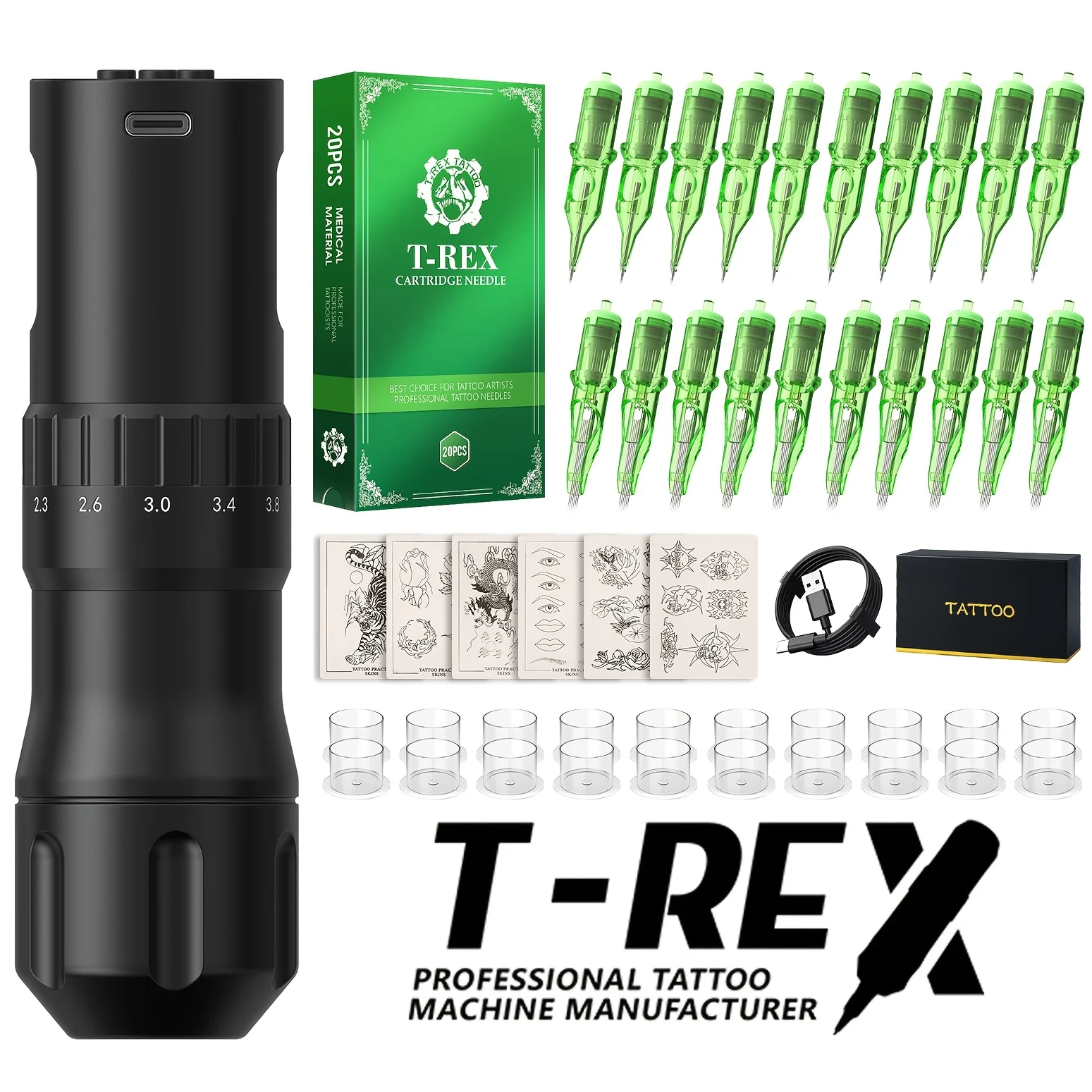 XNET G1 Wireless Tattoo Machine Kit Rotating Tattoo Pen 1600mAh Battery Capacity Adjustable Stroke 2.0-4.2MM For Tattoo Artist