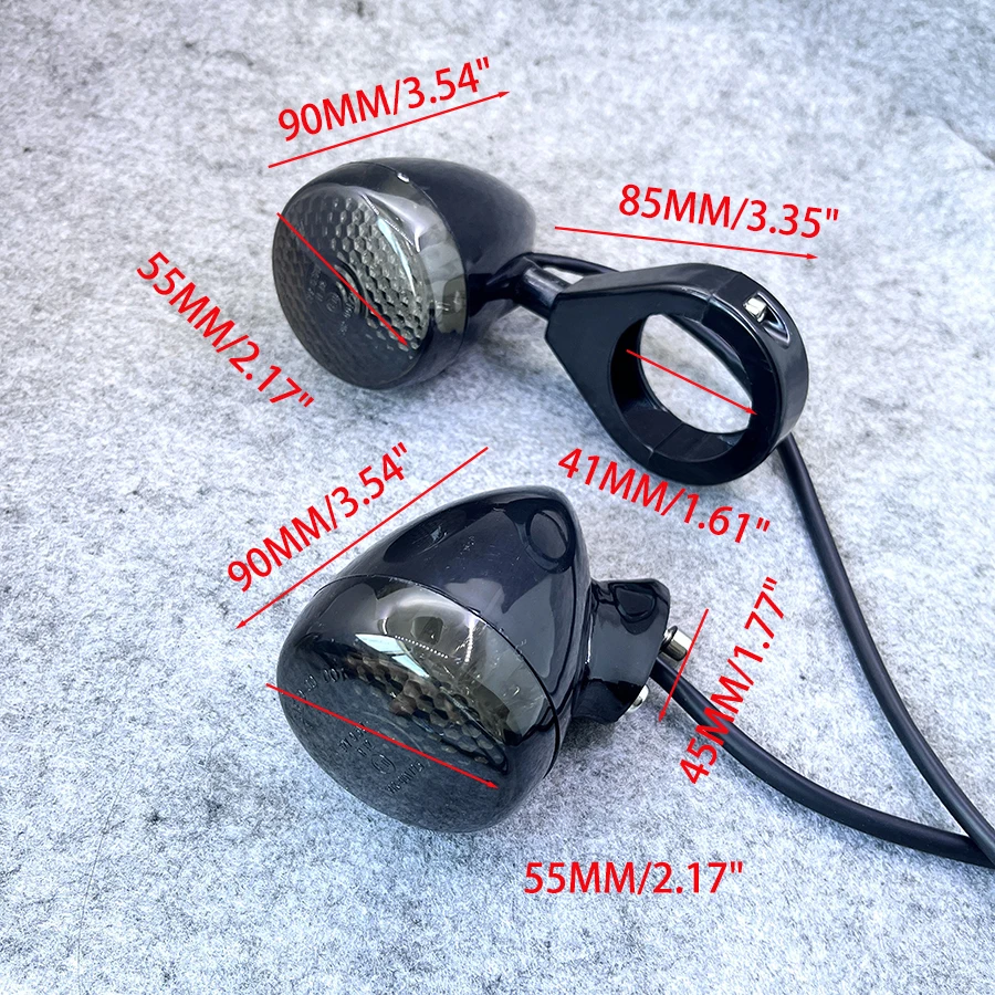4X LED Motorcycle Turn Signal Light 41MM Clamp Motorbike Flashers Rear Front Indicator For Harley Davidson Cafe Racer