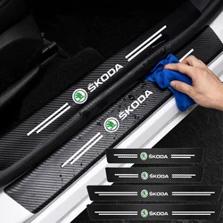 Protecteur de seuil de porte anti-rayures pour Skoda, emblème de voiture, seuil, Skoda, Octavia, Kodiaq, Fabia, Superb, Yinous, Rine, Kamiq, Karoq, Derivat, 5 pièces