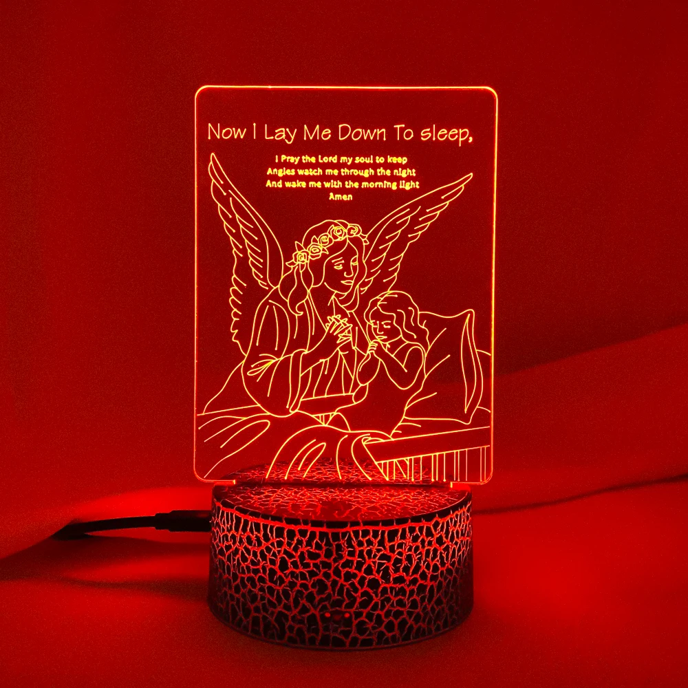 

Christian Series 3D Lamp Cross Jesus Bible Night Light Acrylic Plate Touch Remote Base Home Decor Holiday Gifts For Friend