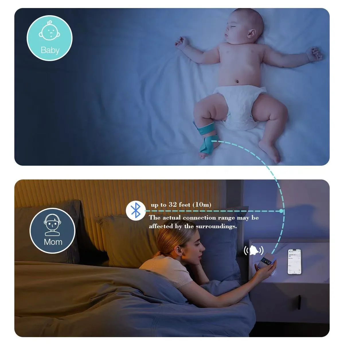 Viatom BabyO2 Bluetooth Digital Oximeter Kinderapnoe Schlafgerät Pulsoximeter für Neugeborene