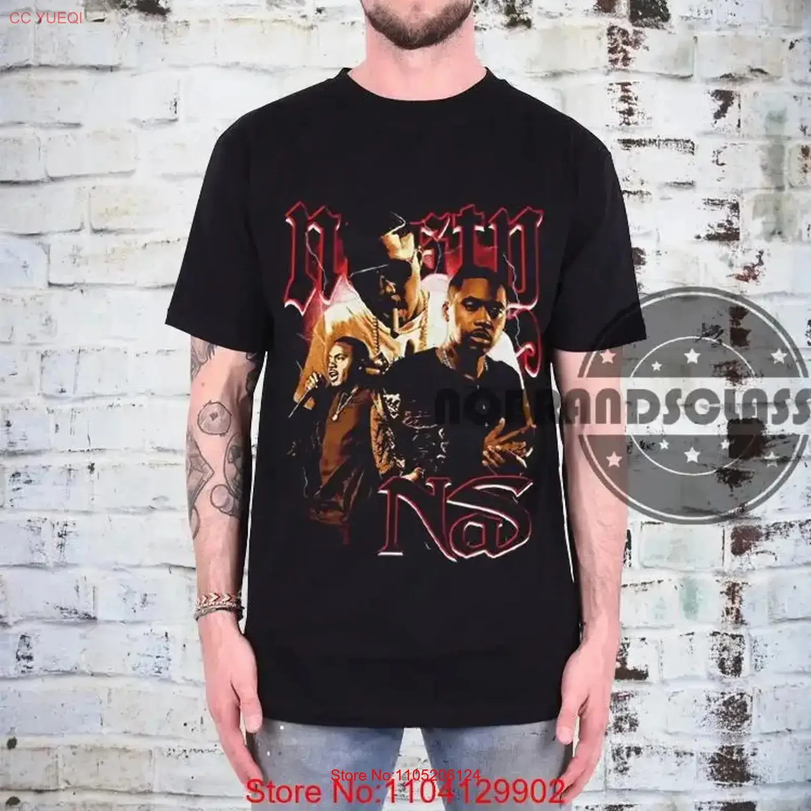 تي شيرت Nas Nasty تي شيرت موسيقى الراب الهيب هوب Merch Nobrandsclass عتيق مغسول أوم متعدد الاستخدامات ملابس خروج عصرية أنيقة وناعمة