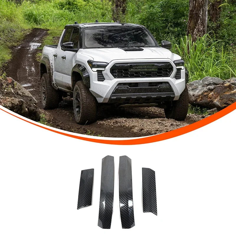 

For Toyota Tacoma 2024+ Car Rearview Mirror Decorative Strip ABS Carbon Fiber Pattern Exterior Accessories 4 Pcs