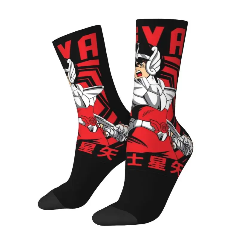

Custom Harajuku Saintes Seiya Anime Manga Socks Women Men Warm 3D Print Sports Basketball Socks