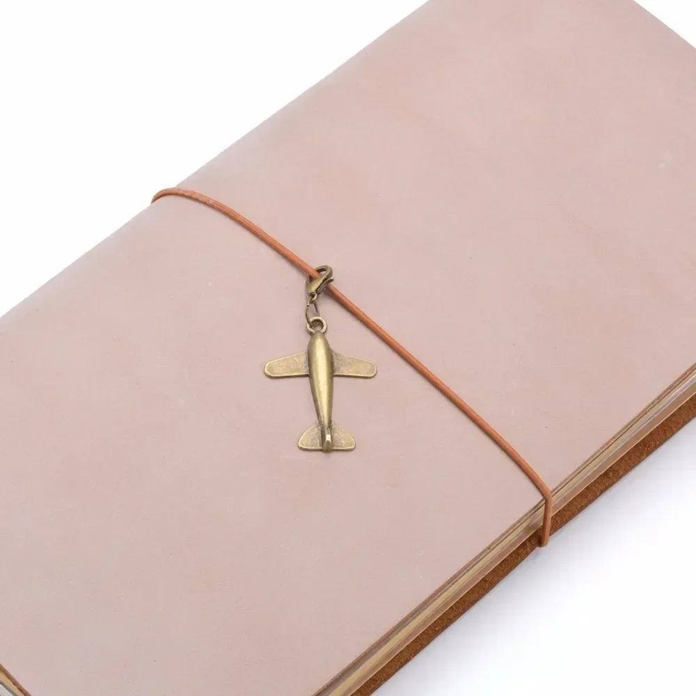 Genuine Leaather Notebook Accessory Metal Charm Vintage Creative Hanging Drop Pendant  Bookmark decoration diary journay