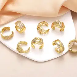 Small Gold Plated Geometric Ear Clips for Women Clear Crystal Water Drop Clip Earrings No Piercing Jewelry ersv68
