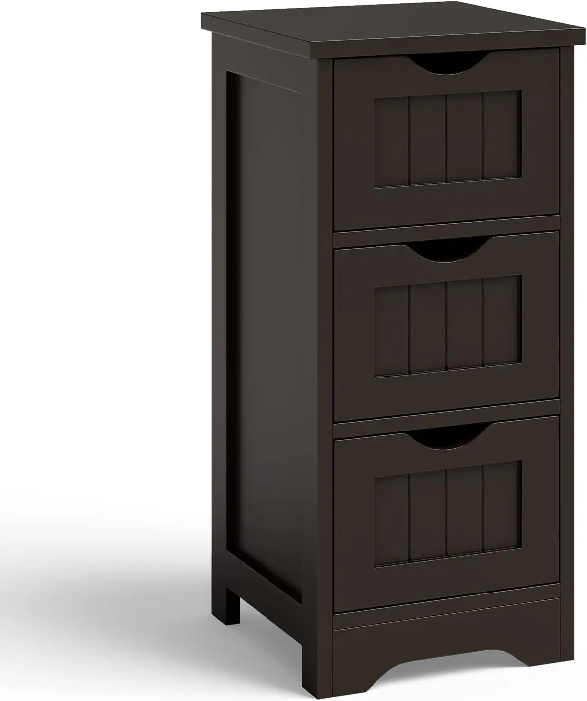 Floor Cabinet, Wooden Storage Cabinet with 3 Drawers, Modern Side Table, Bathroom Organizer for Home Office Living Room