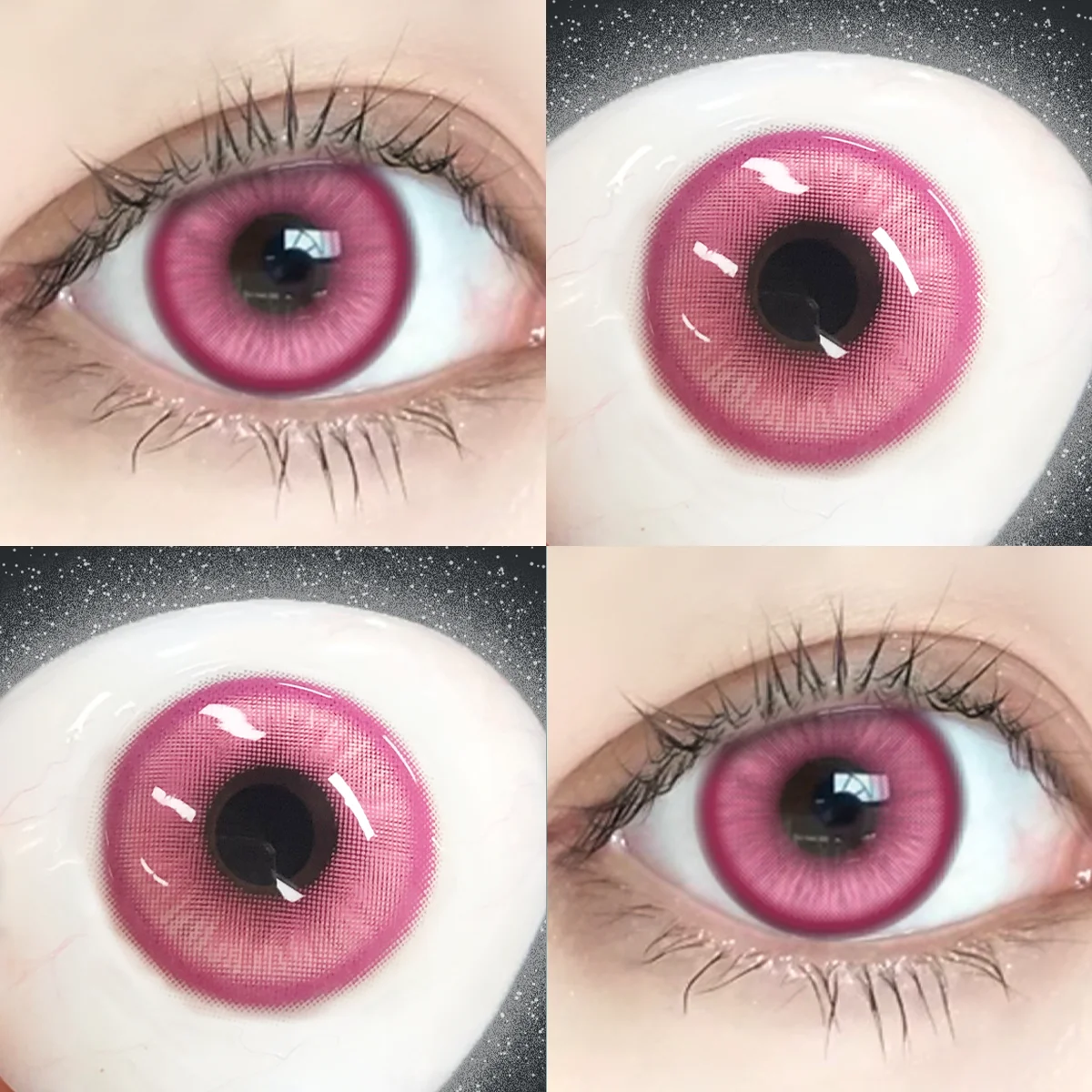 VISUASHOW Magic Pop Pink Anime Cosplay Farbige Kontaktlinsen 6 Monate Einweg Großaugen-Softlinsen Natürliche Kosmetik für Cosplayer – Detail 18