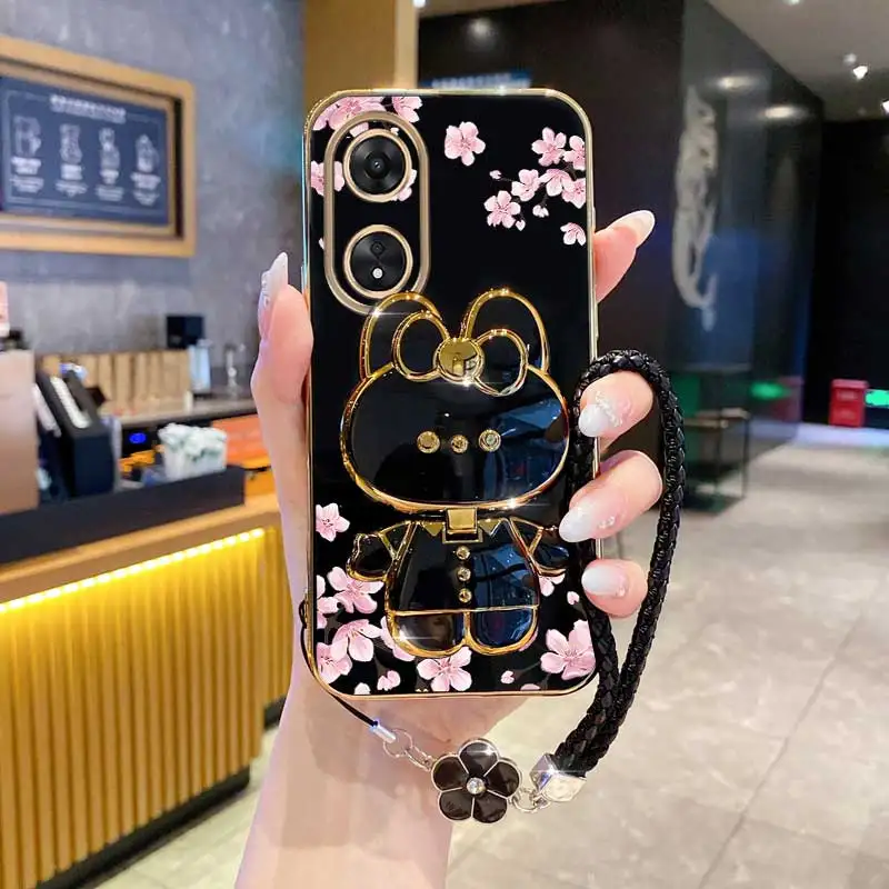 البرسيم حزام بريق الوردي زهرة حامل هاتف الحال بالنسبة ممن لهم A38 A36 A76 A58 A57 A74 A78 A5 A7 A79 A95 A60 A18 A53 A17 A16 4G 5G #1