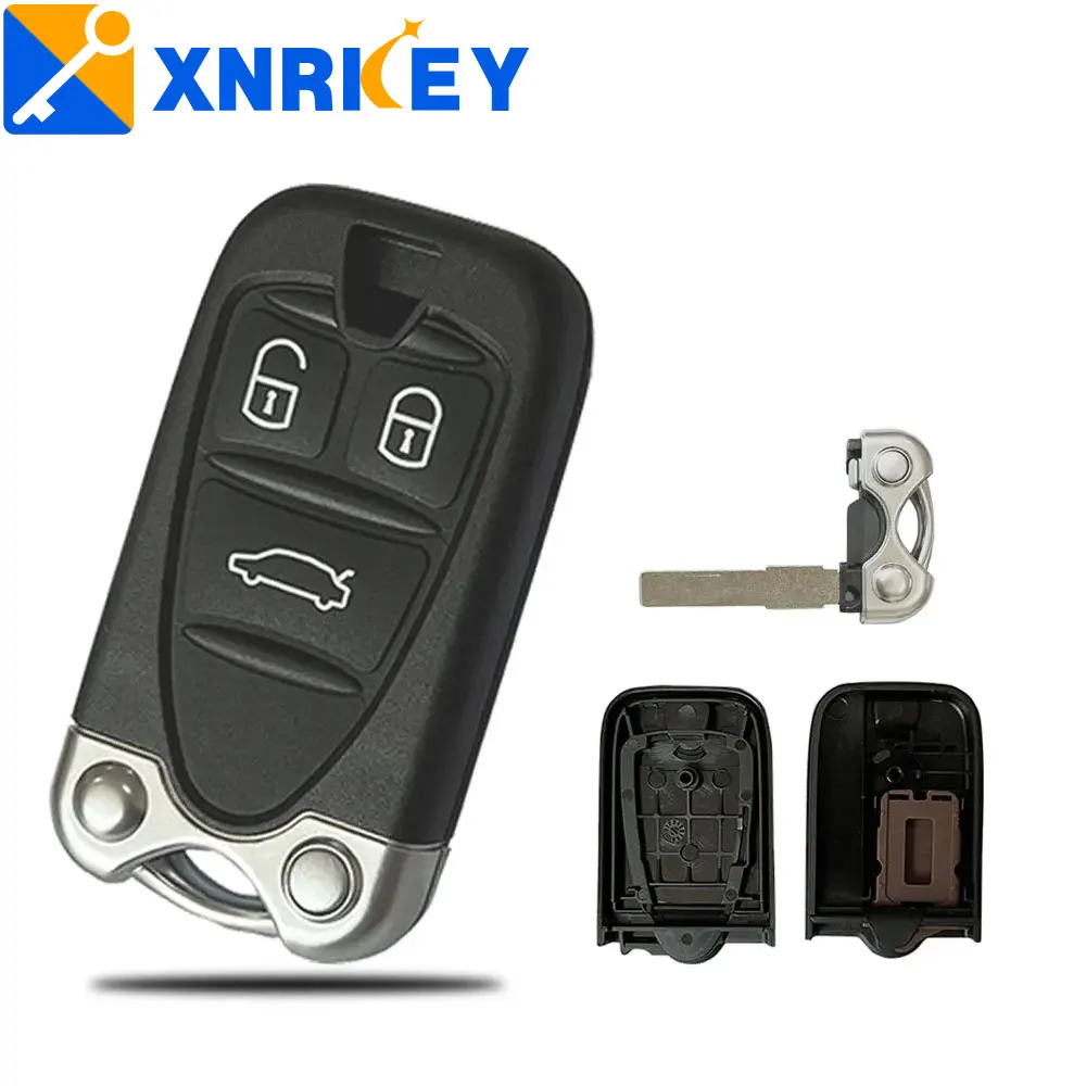 

XNRKEY 3 Button Remote Car Key Shell Fob Case for Alfa Romeo 159 Brera 156 Spider Replacement with Blade Without Battery Holder