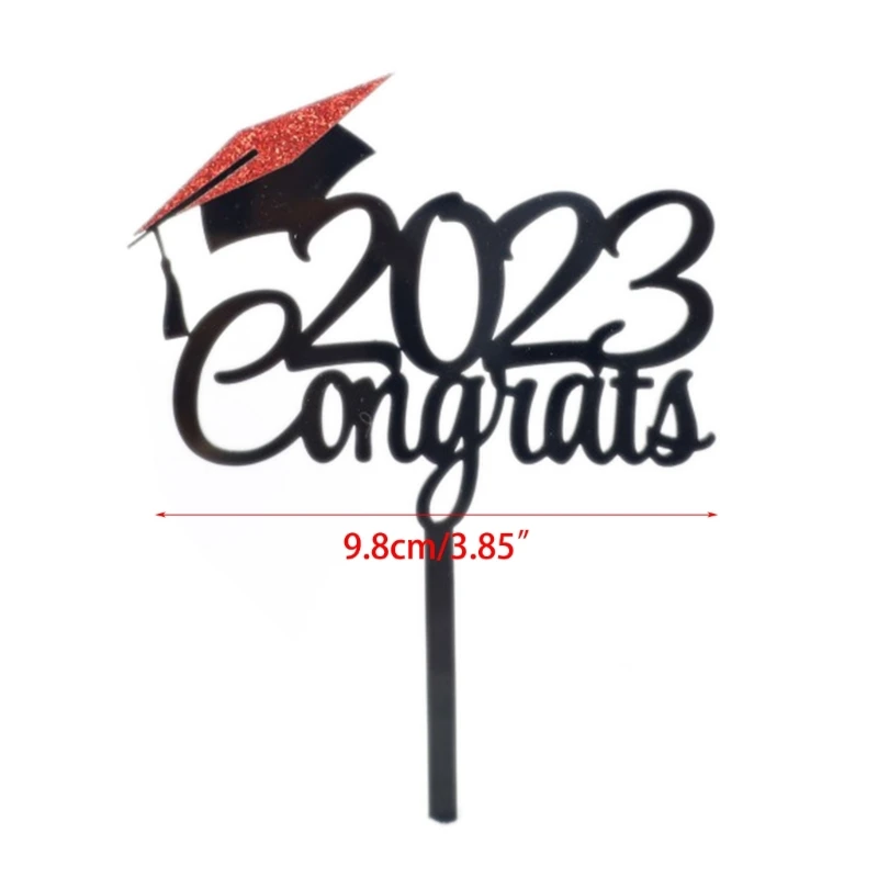 Abschlussfeier Dekoration 2023 Bachelor-Cap Cake Congrast-Grad Cupcake Toppers für College Celebrate-Grade Party