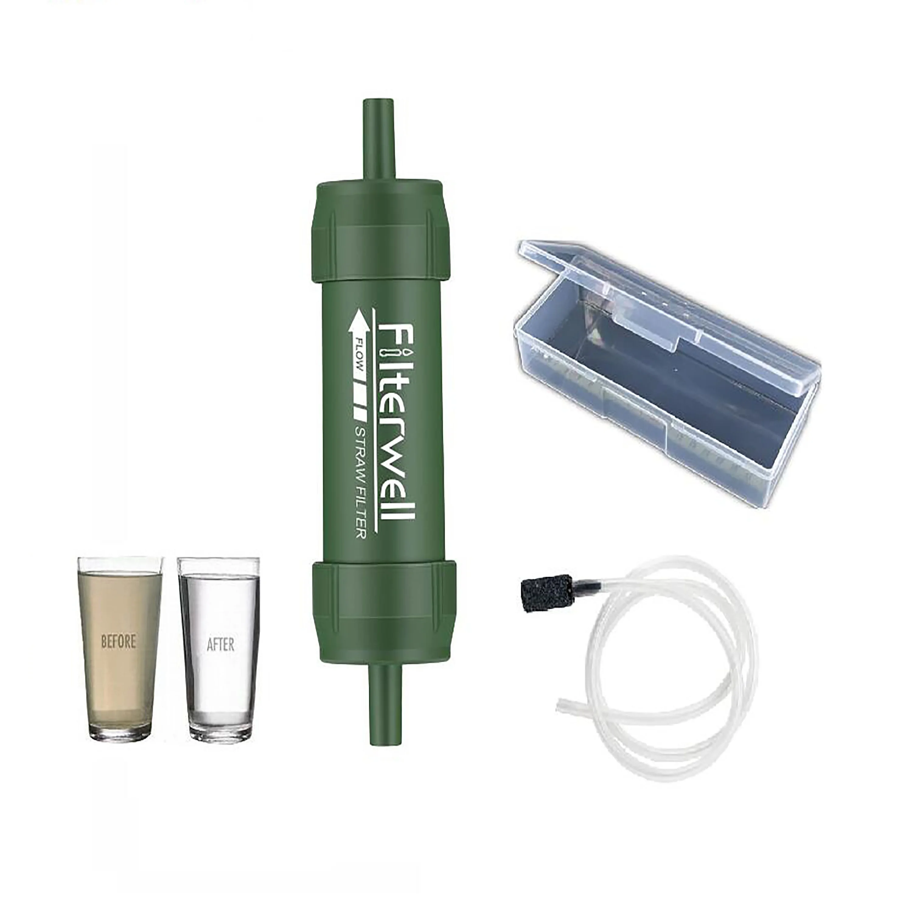 Portable Water Filter, Small Water Purifier For Outdoor Survival Rescue Camping Emergency