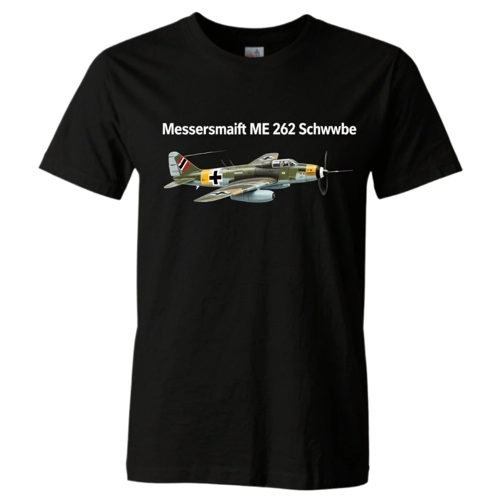

Messerschmitt Me 262 Schwalbe Fighter Aircraft T-Shirt 100% Cotton O-Neck Summer Short Sleeve Casual Mens T-shirt Size S-3XL