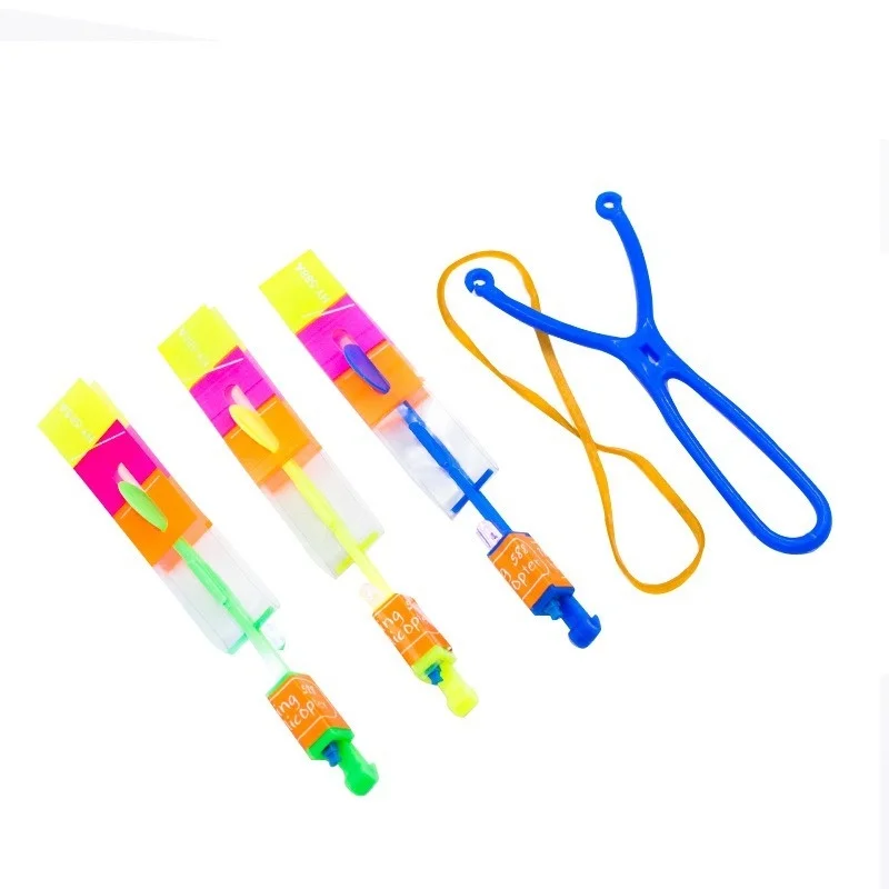 Luminoso Piscando LED Light Grande Slingshot Flying Arrow Outdoor Brilhante Foguete Flash Toy Girando Presente Catapulta De Fadas