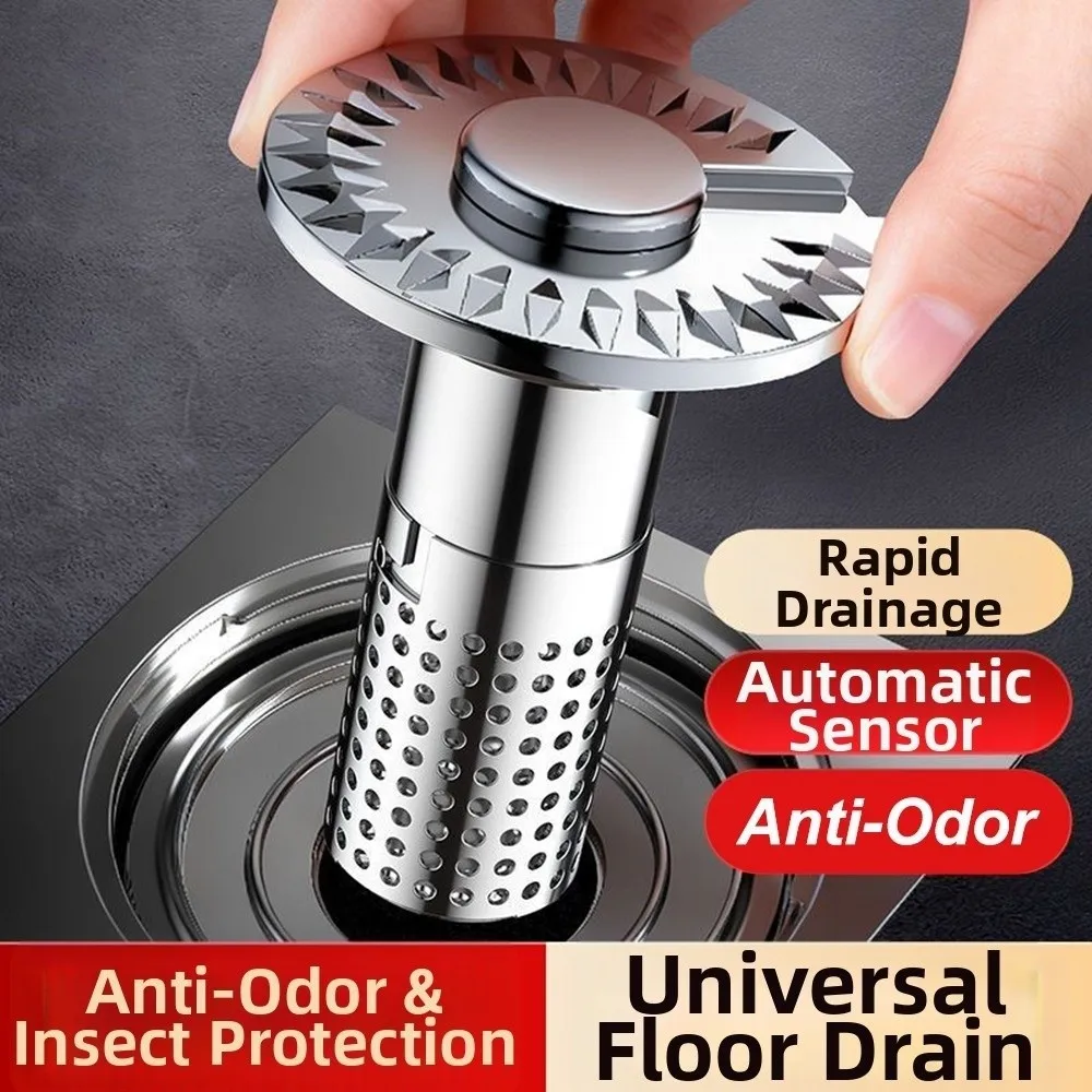 New Self-draining Floor Drain Core Anti-Odor Universal Deodorizing Drain Anti-Clog Auto Open Anti-clogging Filter for Hair