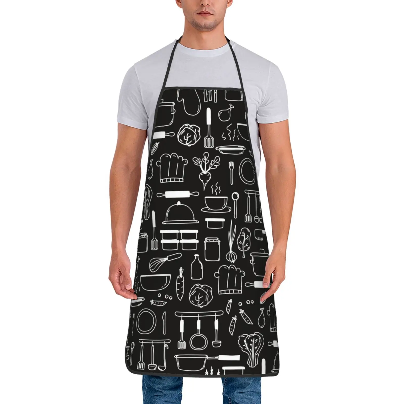 Custom Bib Apron Men Women Unisex Adult Chef Cooking Kitchen Funny Tablier Cuisine Gardening