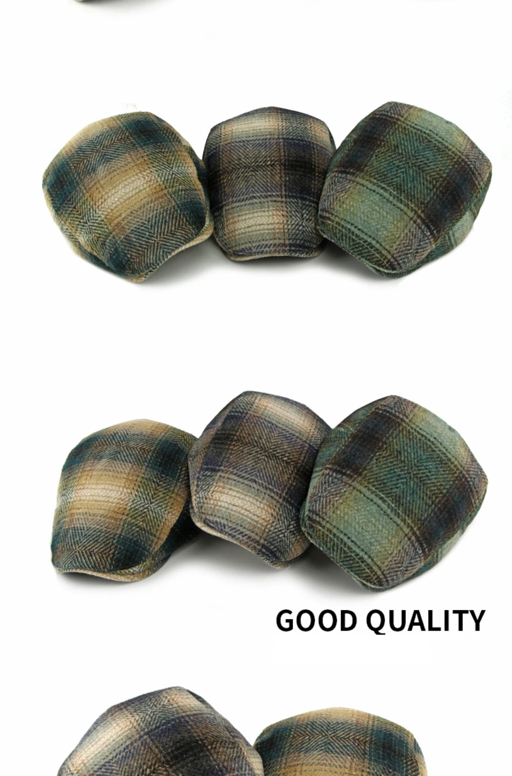 HT4883 Herren Berets Frauen Herbst Winter Plaid Wolle Baskenmütze Hut Künstler Maler Achteckige Flache Kappe Männlich Weiblich Einstellbare Baskenmütze Kappen – Detail 3
