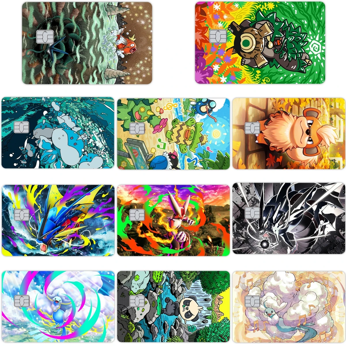 

Anime PKM PTCG Matte Credit Debit Card Stickers Cartoon VISA Access Bank Card Protective Film Skin Decal No Residue Decal Cover