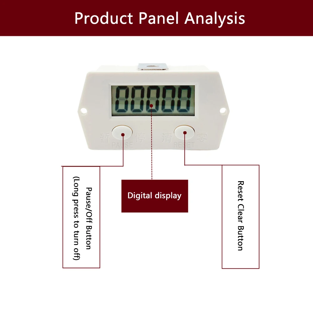 Electronic Digital 5 Display Counter Proximity Industrial Magnetic Sensor Switch Punch Counter Automatic Induction Counter Meter