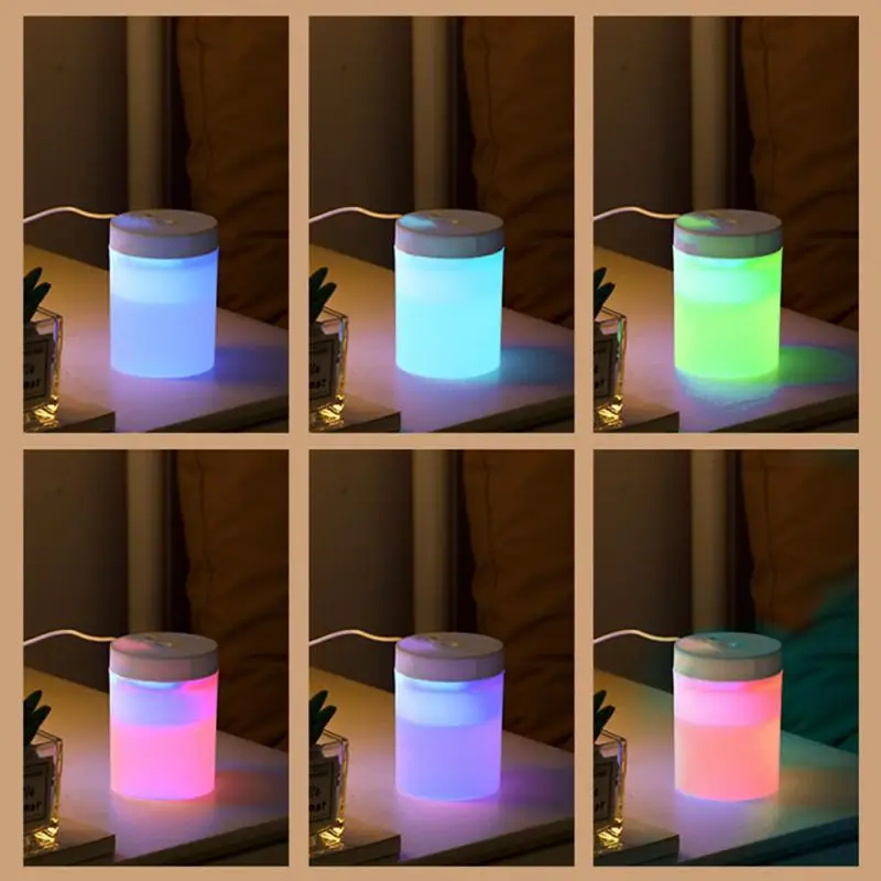 1~5PCS Air Humidifier Mini Portable Sprayer USB Colorful Atmosphere Light Mute Large Spray Aromatherapy Machine Car Office Air