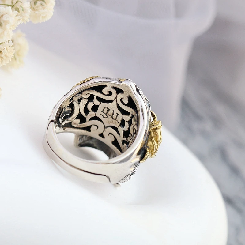 Authentic 925 Sterling Silver Ring Classic Nostalgia Retro Punk Style Skull Open Ring Unisex Fashio Tide Flow Party Jewelry image 2