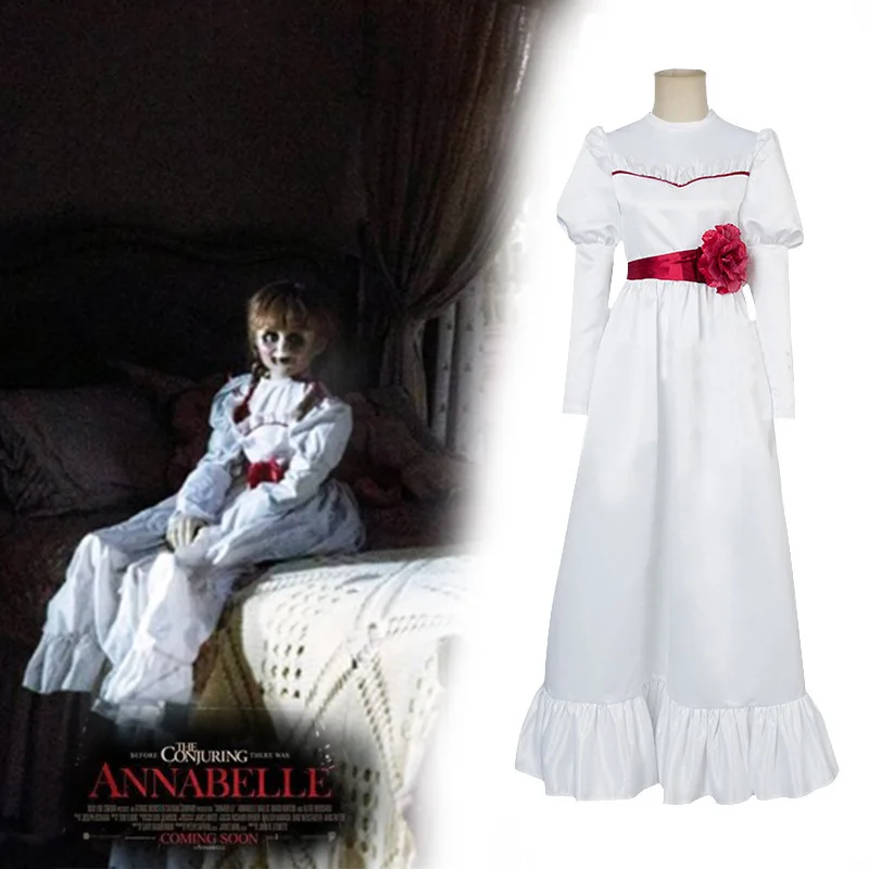 

Хэллоуин Рождество ConjingDoll Анна Белль Ужас Белое Платье Косплей Костюм