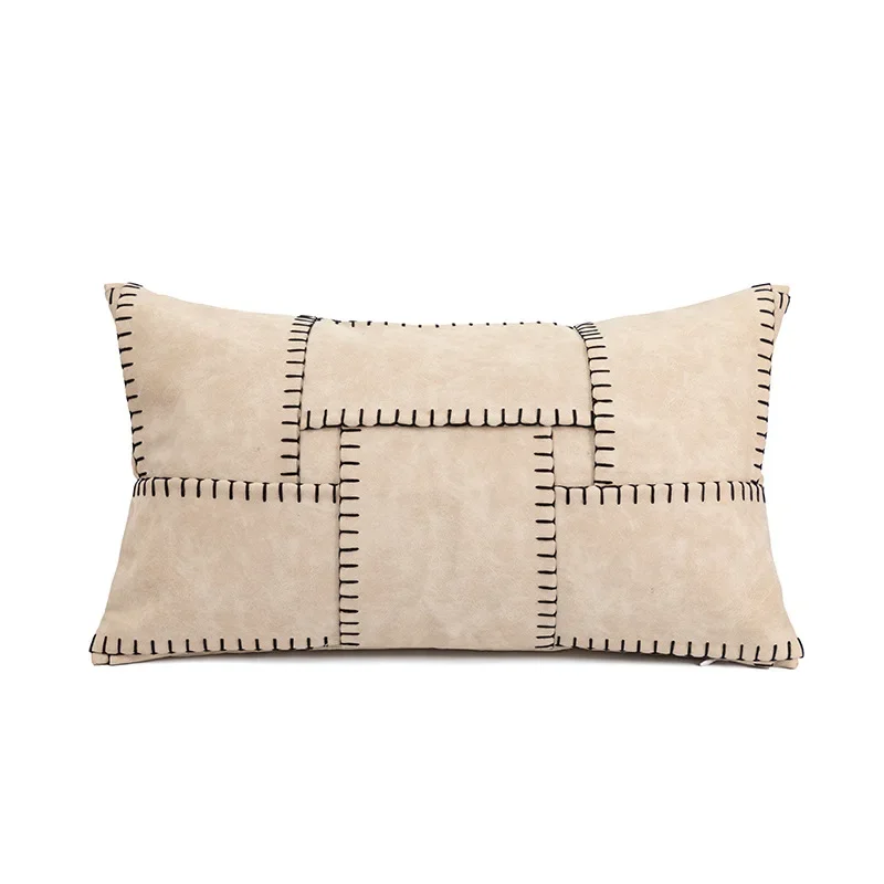 30X50/45X45CM Brown Patchwork Throw Pillow Cover Modern Simple Stamping Waist Cushion Cover Decor Home Decorative Pillowcase