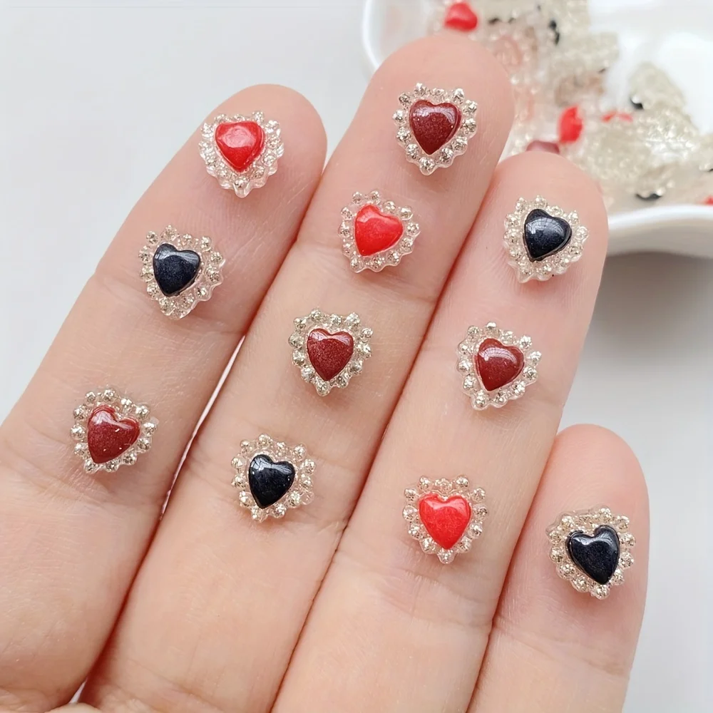 50pcs Mini Sparkling Ruby Nail Art Set Odorless Suitable for DIY Wedding Scrapbooking Crafts Mobile Phone Case Hairpin Accessory