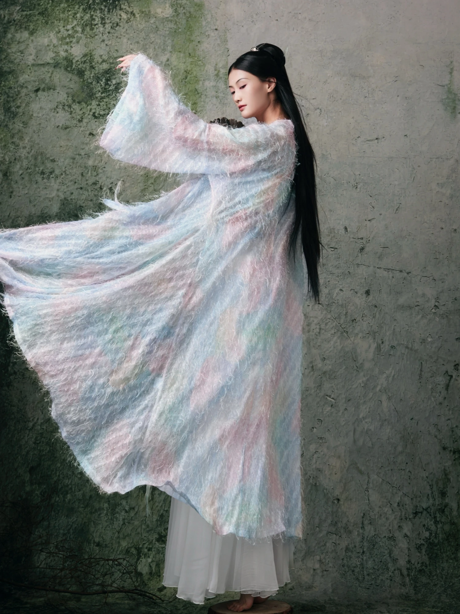 

Платье-накидка WYZ из тюля с перьями, классический наряд для танцевальных выступлений, классическая верхняя одежда, юбка для женщин