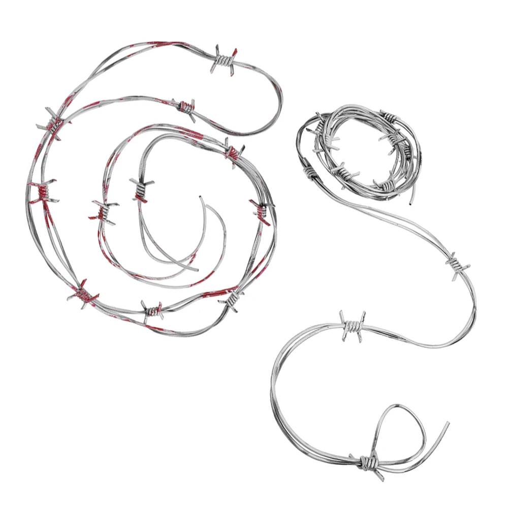 

Plastic Iron Barbwire Fake PVC Wired Barbed Wire Party naments Halloween Prank ToysHaunted House Props Decorations