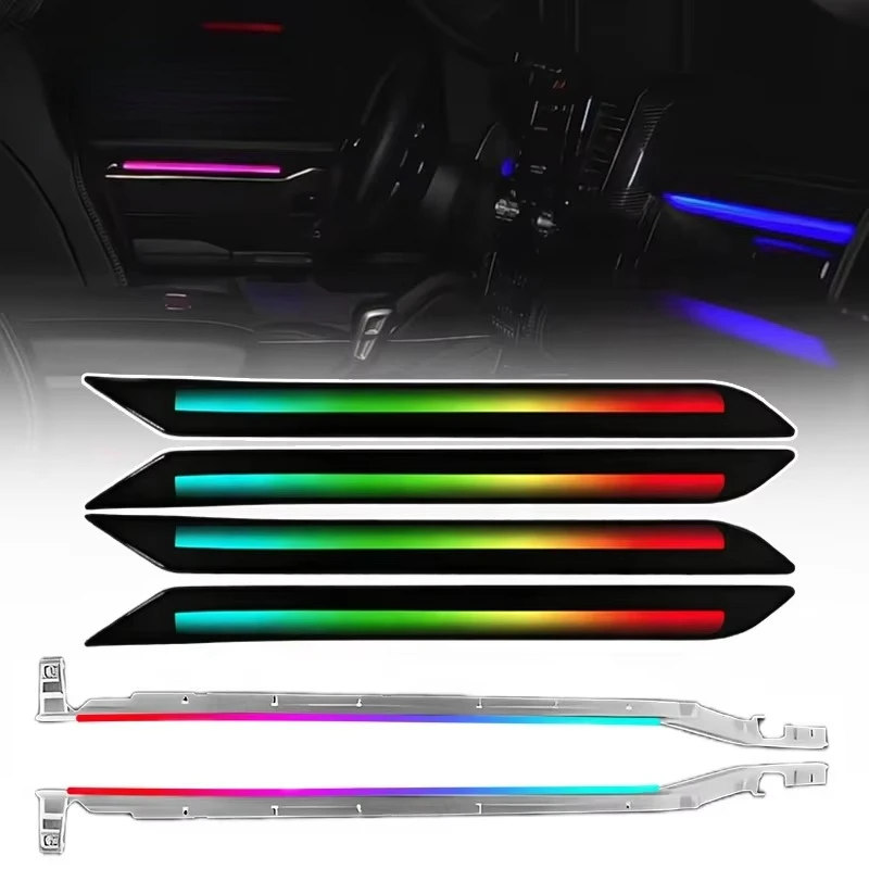 SJC Upgrade Auto LED Accessories for Dodge RAM 1500 TRX 2022-2024 Pickup Interior 64-Color Dynamic Symphony Car Ambient Light