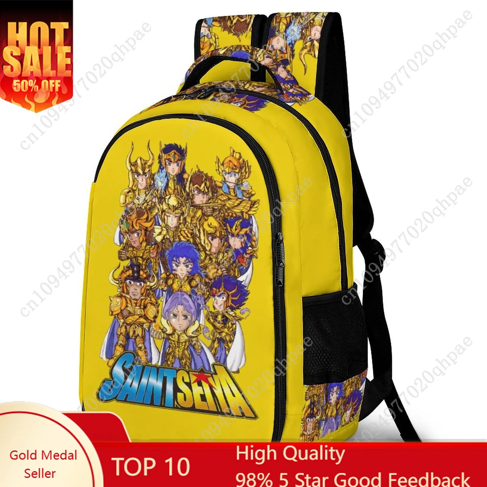 

Saint Seiya Kids School Backpack for Boys Girls High Quality Business Daypack Capacity Pocket Customizable Personalized Gift