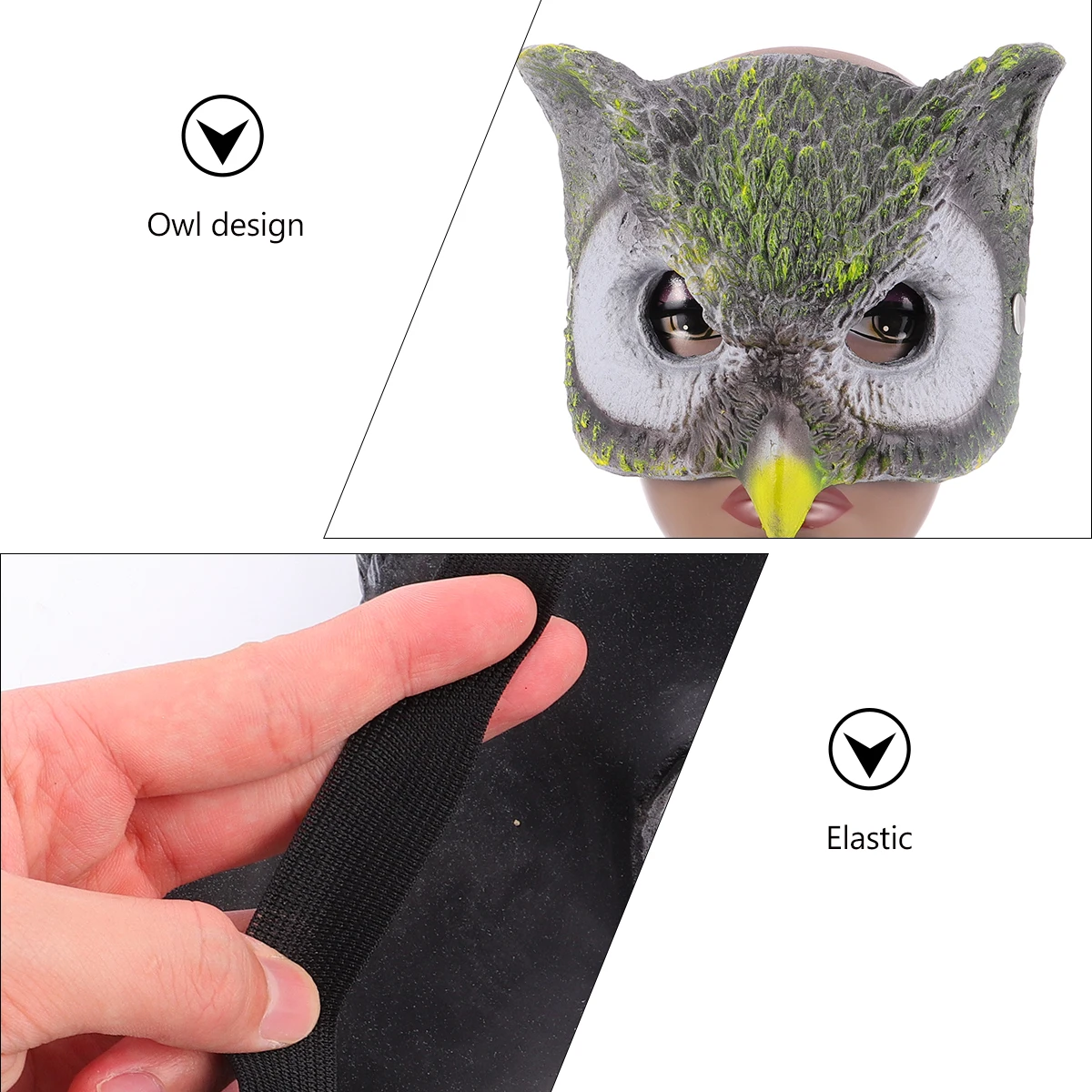 Costumi di Halloween per adulti Maschera da gufo Terrrificante Copertura per il viso Spaventoso Accessorio unico per il romanzo