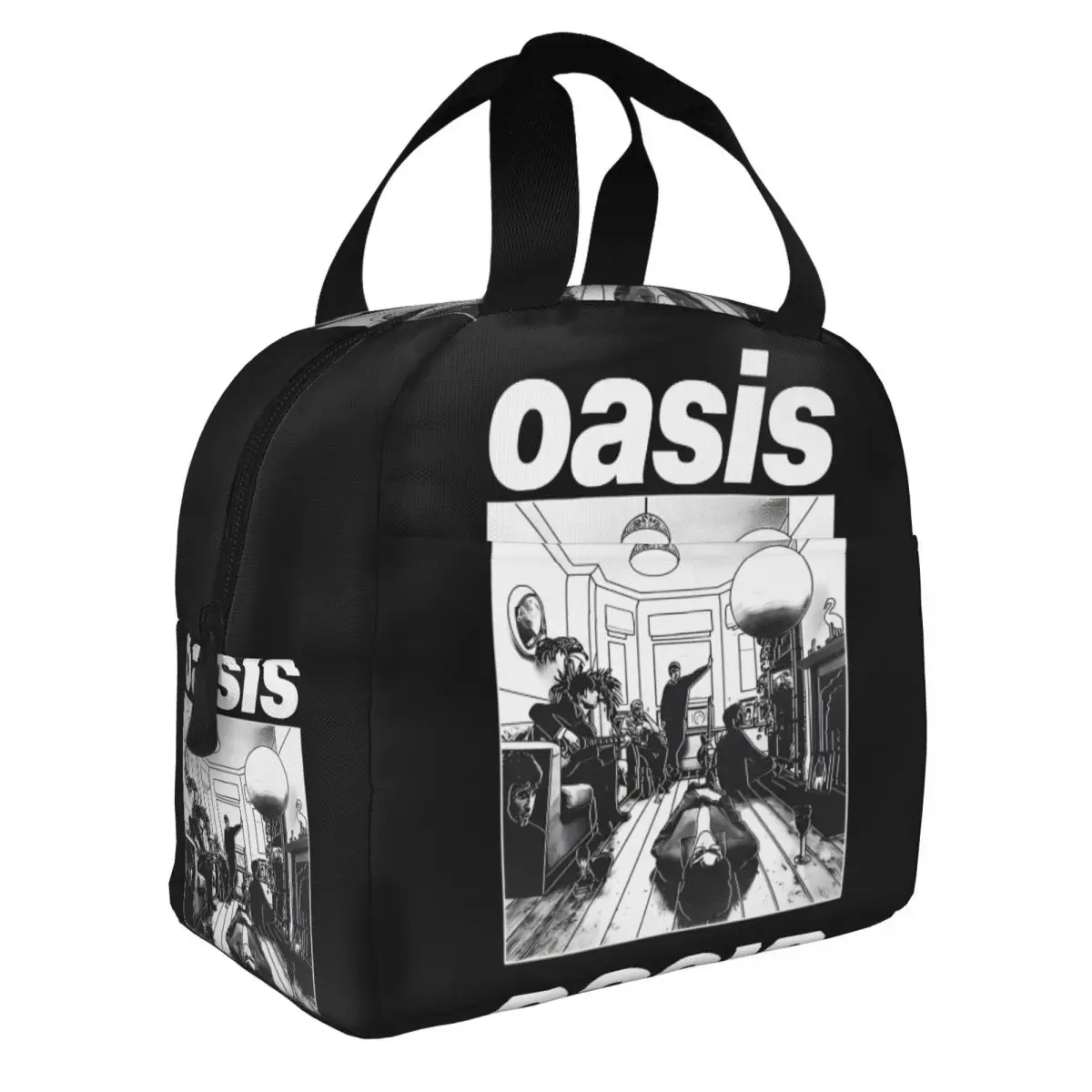 Definitely Maybe Rock Band Insulated Lunch Bag Cooler Bag Lunch Container O-Oasis Leakproof Tote Lunch Box Food Handbags College