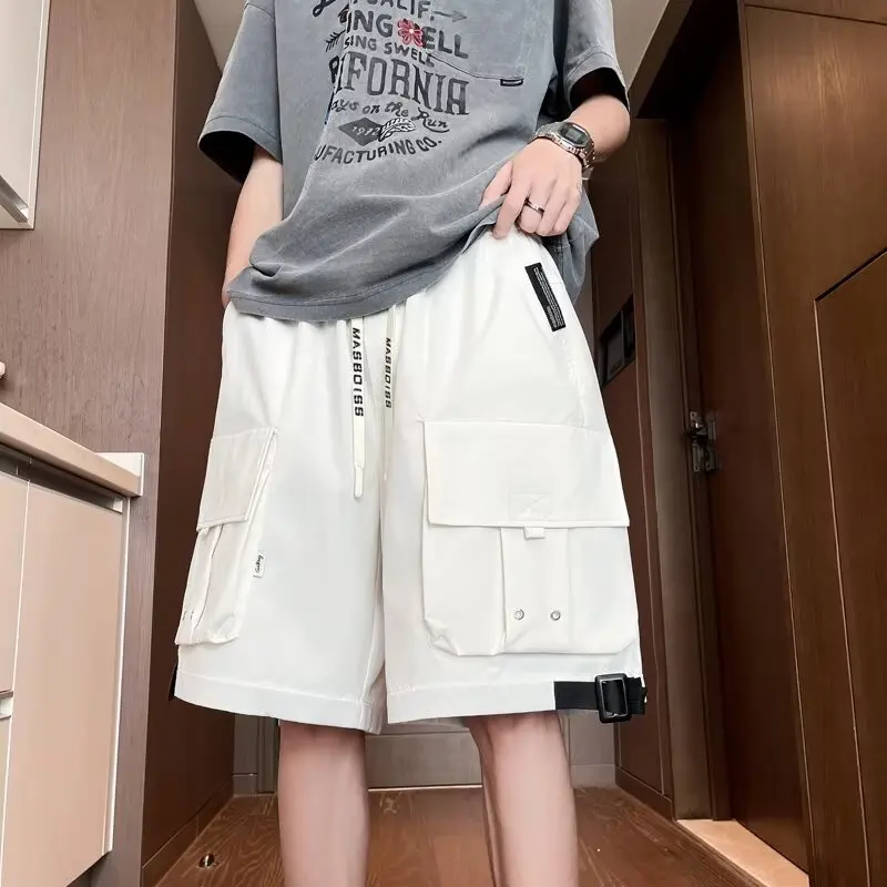 

Летние тонкие мужские цветные двойные рабочие брюки orts, повседневные универсальные модные брендовые спортивные брюки пять четвертей