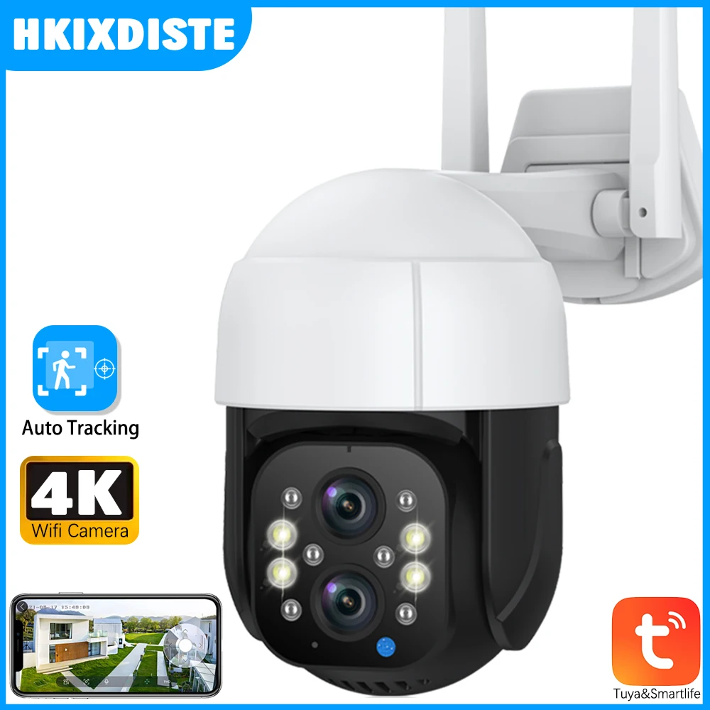 

8MP 4K TUYA Dual Lens Wifi Vedio Survalance Camera Cctv Security Protection Motion Detection Outdoor Wireless Security IP Camera