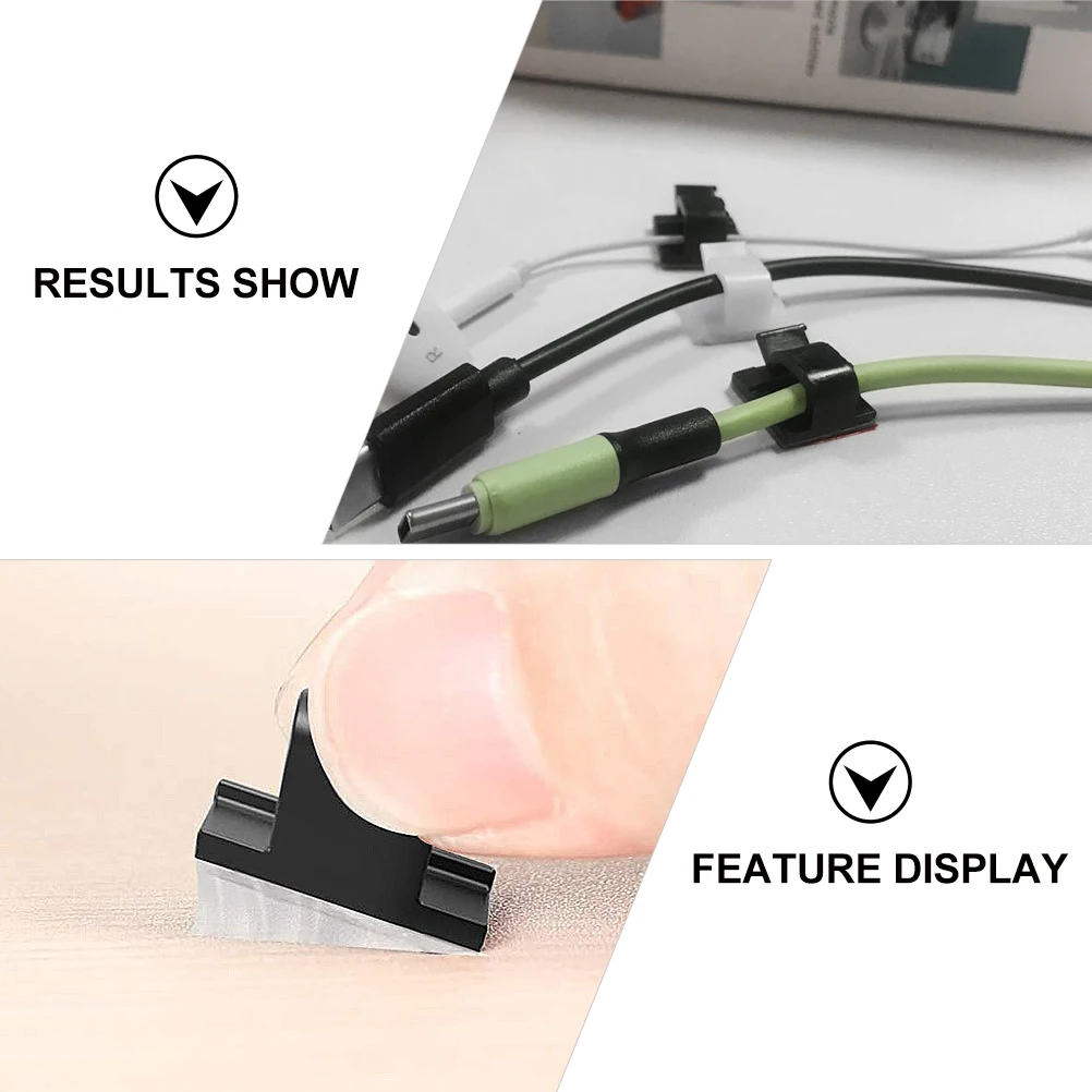 

50 pcs Adhesive Cable Clips Wire Cord Holder Home Supplies Mini Clips Car Office Smooth Surface Space-Saving Lightweight