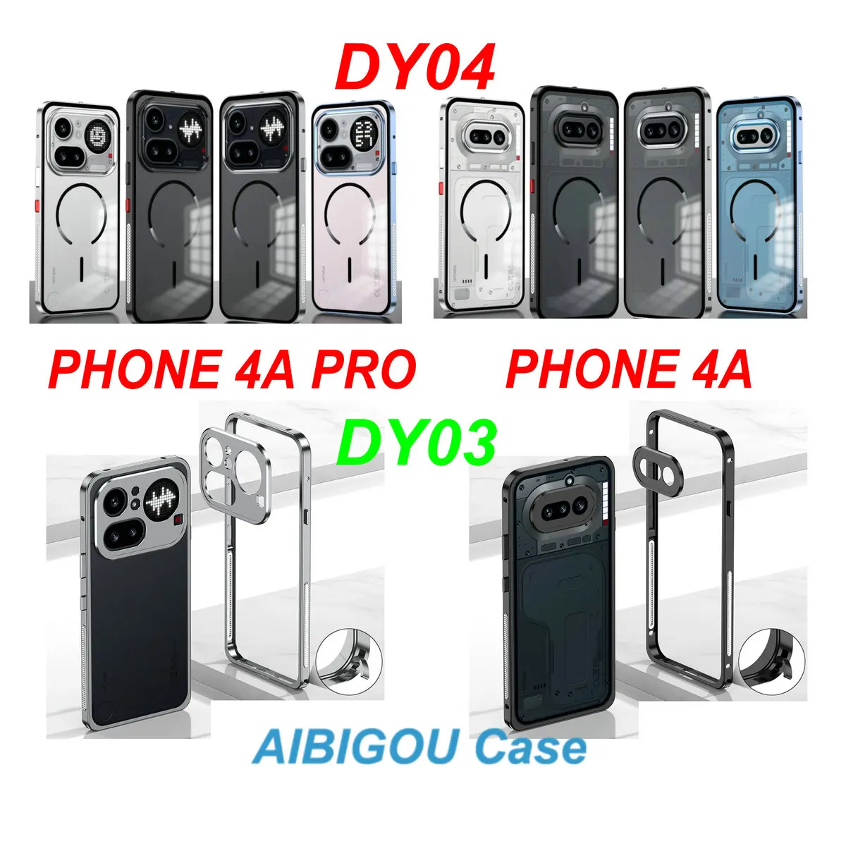 Etui na Nothing Phone 4A Pro, luksusowa ramka z aluminium, magnetyczna metalowa obudowa z MagSafe, etui na telefon OnNothing Phone 4A — zdjęcie produktu 2