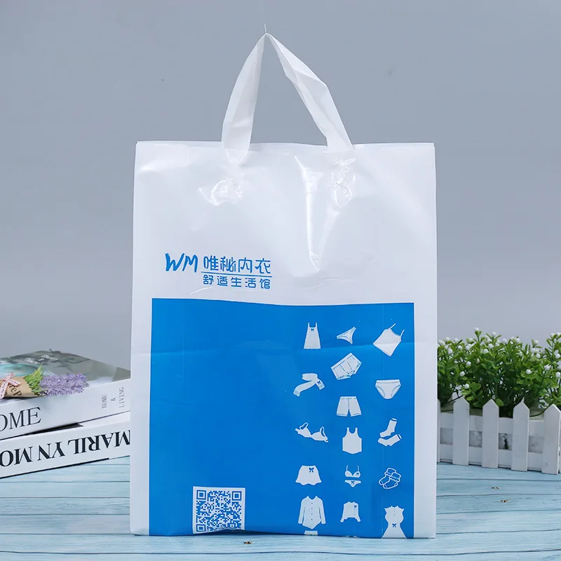 Custom. Factory Clothing Packaging Bag Hand Bag Processing Plastic Hand-Packing Bags Shopping Bag Wholesa