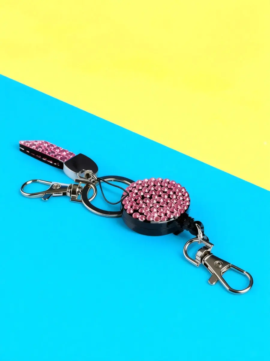 Premium Rhinestone Badge Holder with Clear Front Id Window for Business Cards and Badge Easy Insert Remove Travel