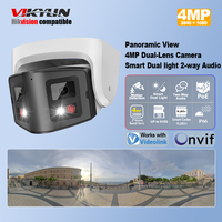 VIKYLIN Hikvision Compatible 180° Panoramic 4/8MP Dual-Lens IP Camera Hybrid Light CCTV Home Security Outdoor Video Surveillance