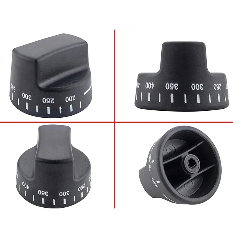 استبدال جزء مقبض ترموستات الفرن AB06 5X PB010099 ومتوافق مع موديلات AP5315393، 810983 باللون الأسود